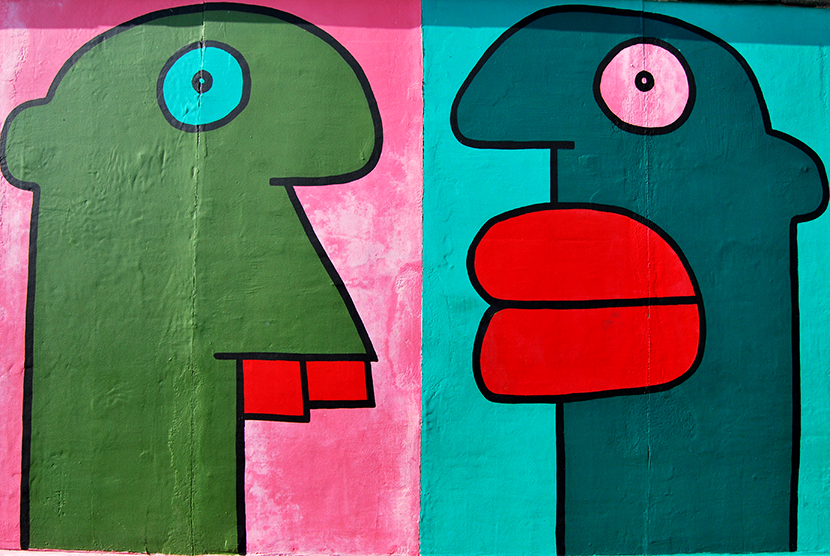 Grafiti en la East Side Gallery de Berlín
